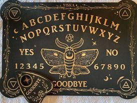 Spirit Board & Planchette Set Moth Black